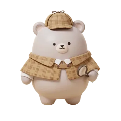 Snoop the detective bear waving hello
